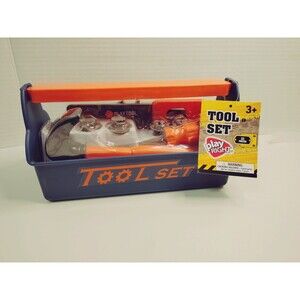 Play Right Pretend Play Tool Set w/ Carrying Caddy 11pc Blue/Orange Age 3+